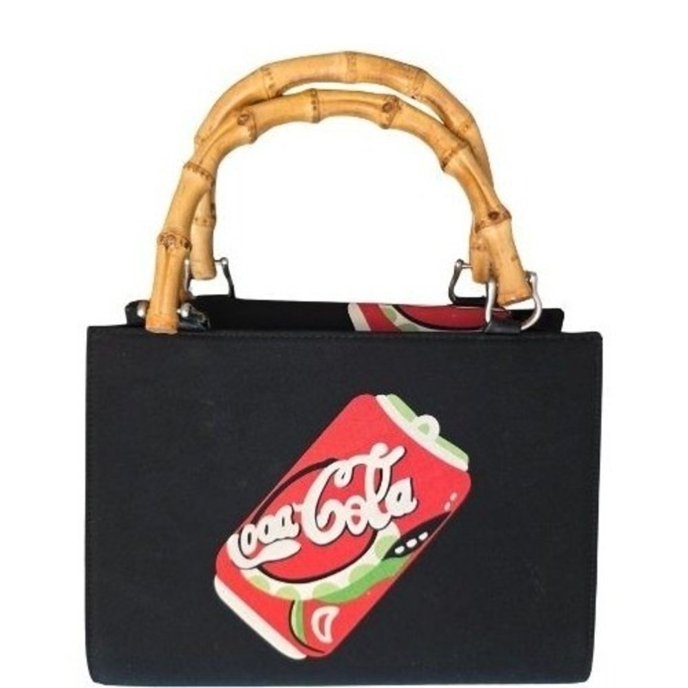 Vintage Rare Bamboo Handle Coca-Cola‎ Beaded Soda Can Handbag Purse Sequins Coke - Picture 12 of 16